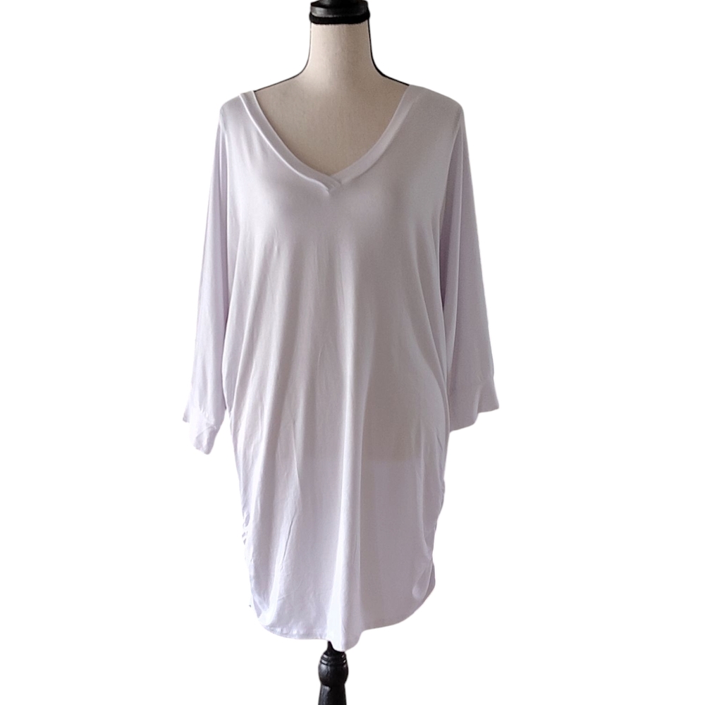 Made By Johnny Made In California White Modal Tunic Size 2X